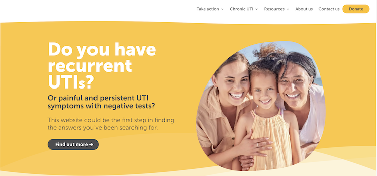 Chronic UTI Australia website